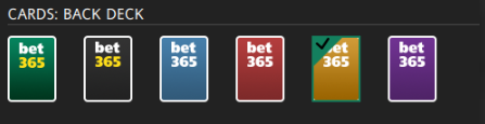 Bet365 back deck