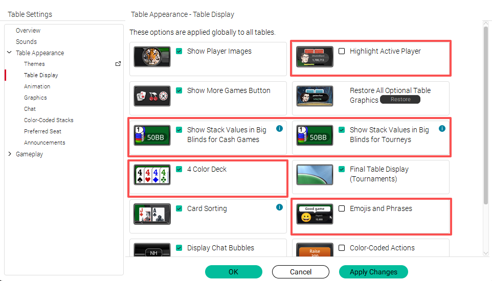 PokerStars in-game setting 2
