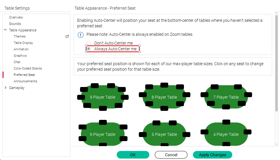 PokerStars in-game setting 4